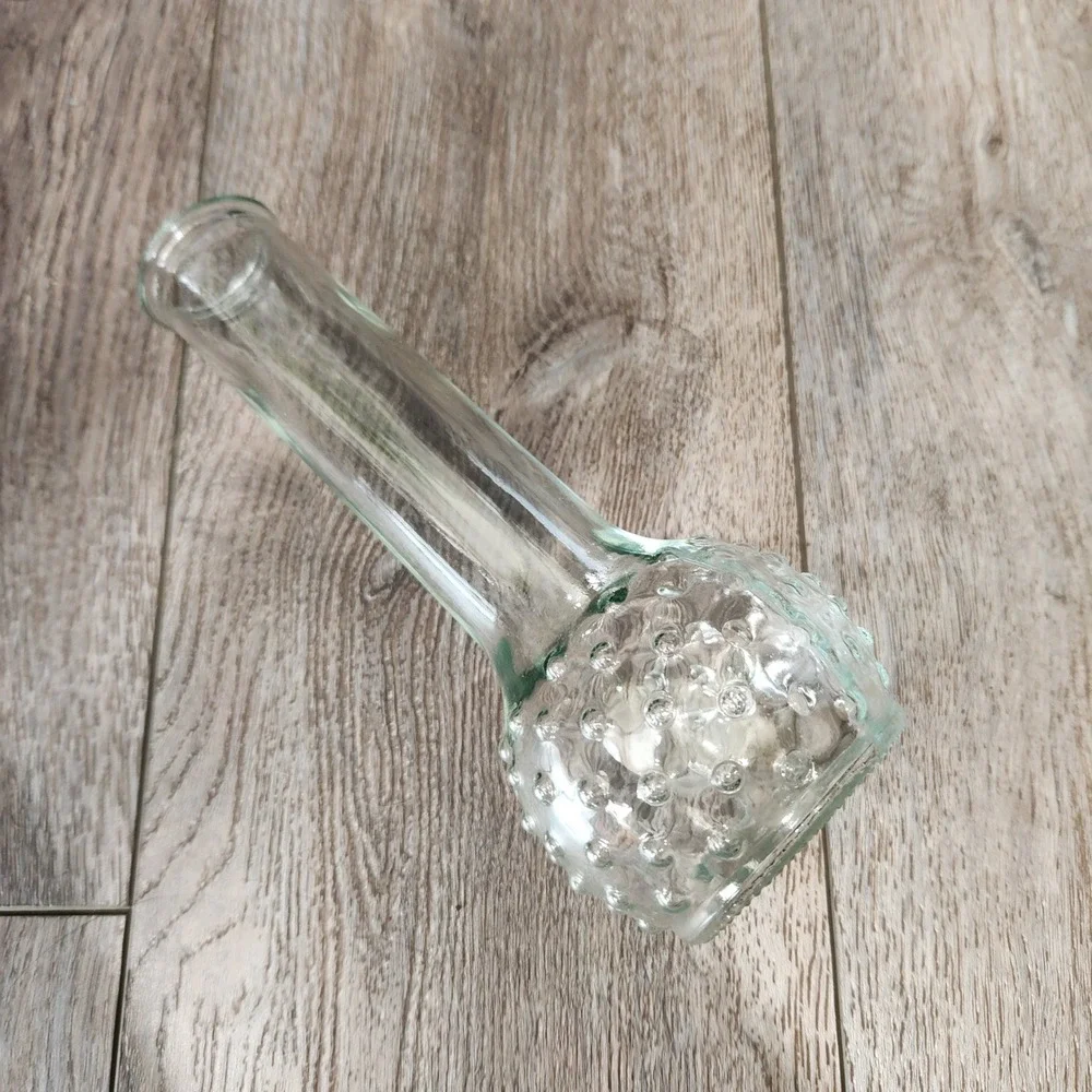 Vintage‎ clear hobnail glass flower stem vase